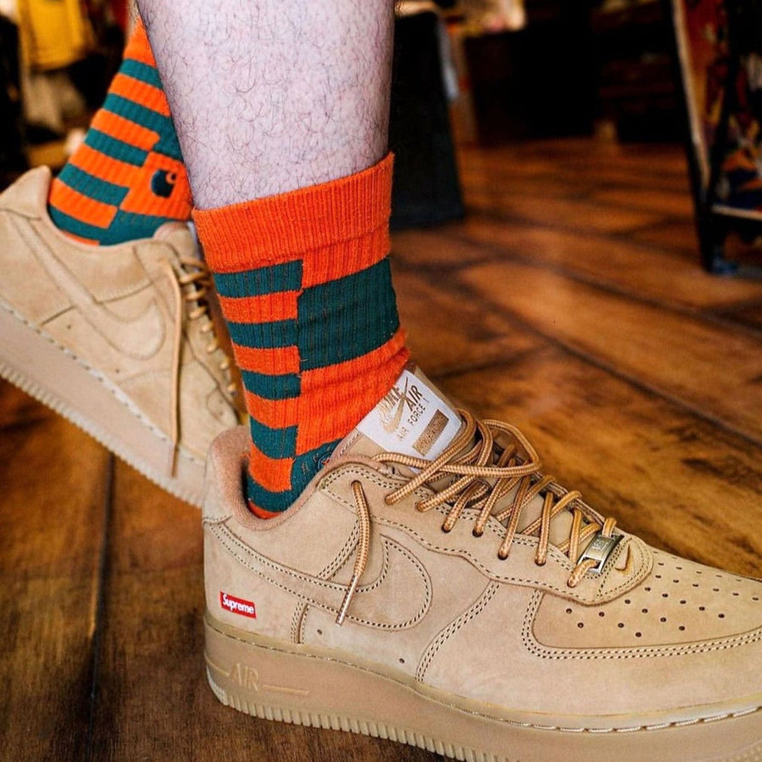 Supreme x Nike Air Force 1 Low SP 'Flax'- Streetwear Fashion - ellesey.com