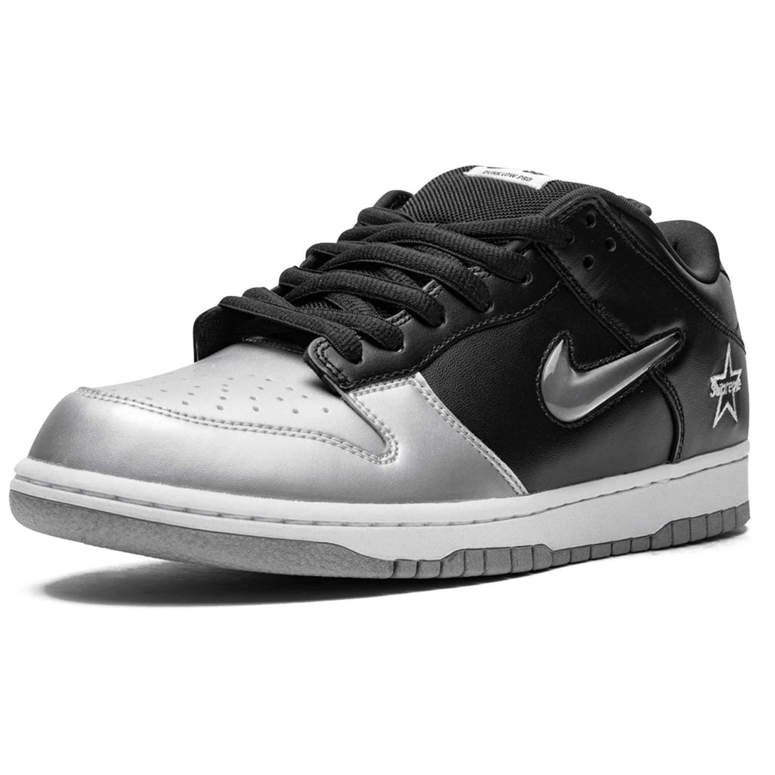 Supreme x Nike Dunk SB Low QS 'Metallic Silver'- Streetwear Fashion - ellesey.com