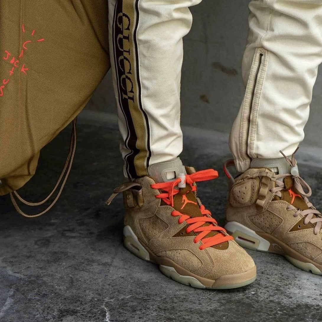 Travis Scott x Air Jordan 6 Retro 'British Khaki'- Streetwear Fashion - ellesey.com