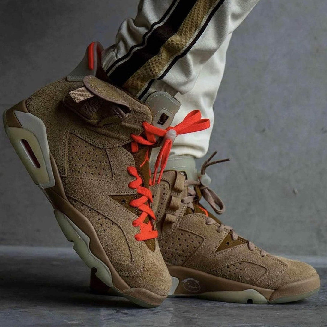 Travis Scott x Air Jordan 6 Retro 'British Khaki'- Streetwear Fashion - ellesey.com