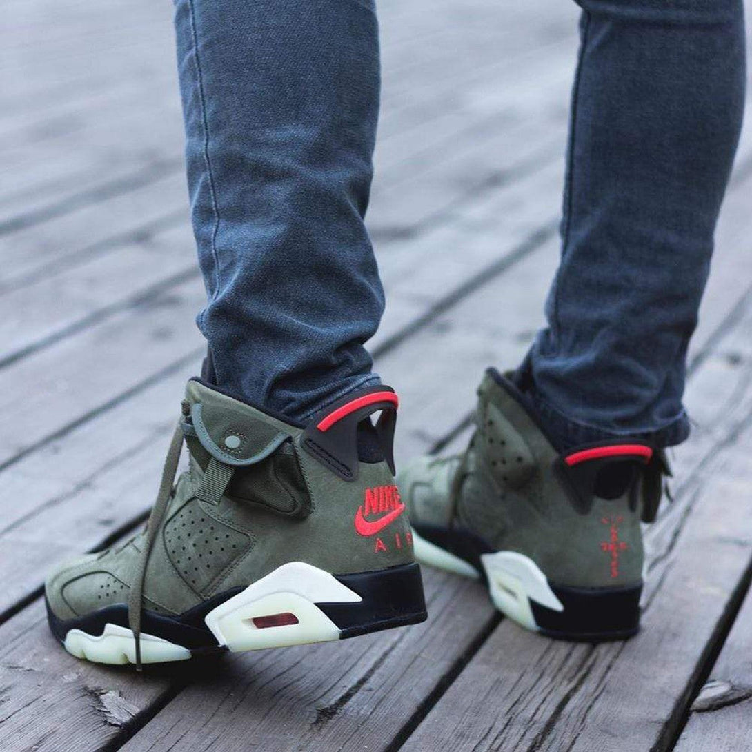 Travis Scott x Air Jordan 6 Retro 'Olive'- Streetwear Fashion - ellesey.com