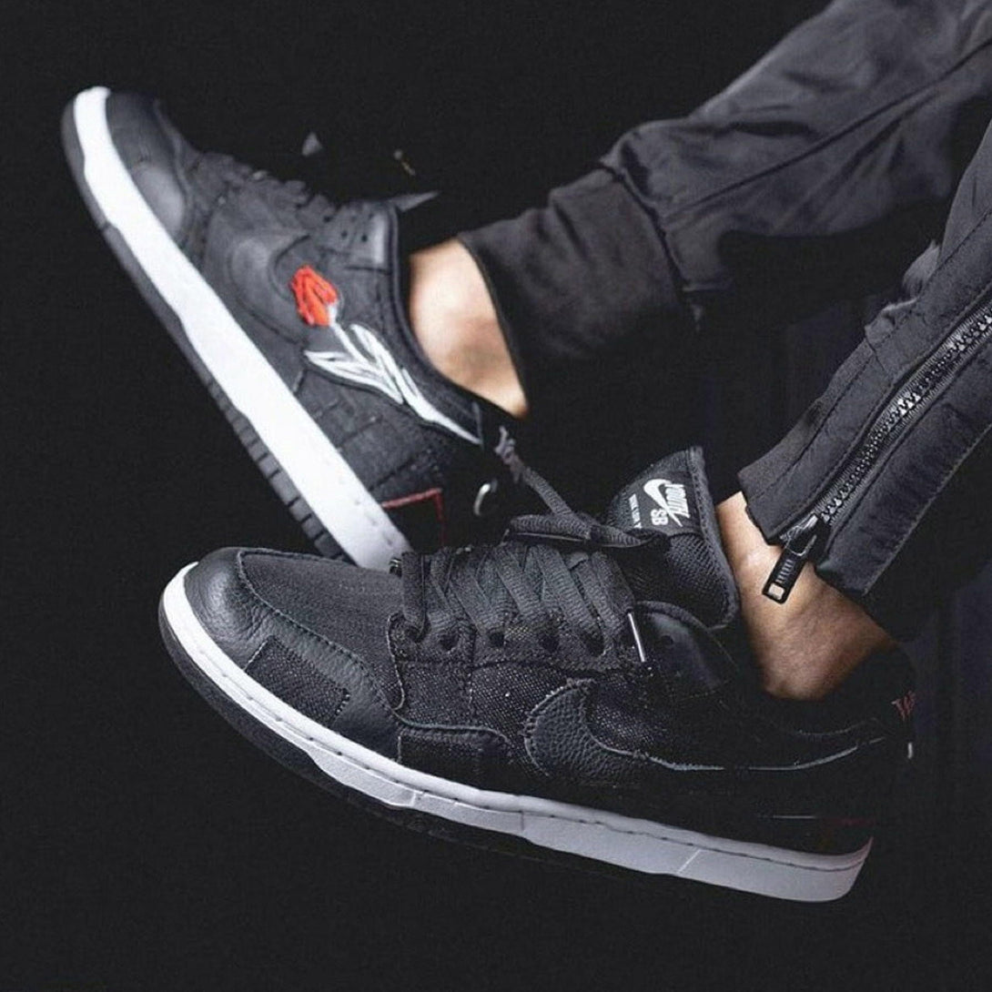 Wasted Youth x Nike Dunk Low SB 'Black Denim'- Streetwear Fashion - ellesey.com